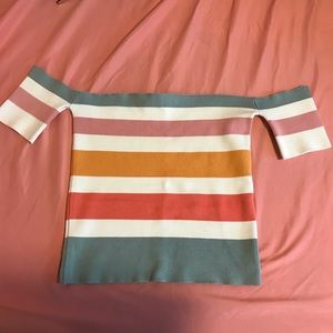 Off the shoulder striped top